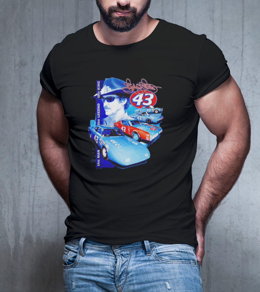 Richard Petty The Legend The King 43 Signature Racing Cars T-Shirt