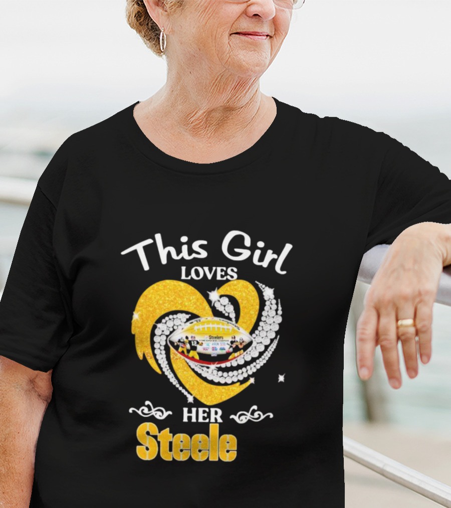 This Girl Loves Her Steelers Heart Football Fan Love T-Shirt
