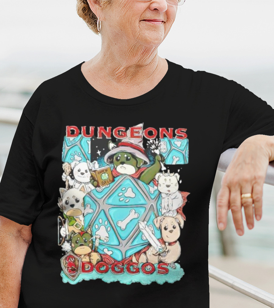 Dungeons Doggos Adventures With Magic Dice And Wizards T-Shirt