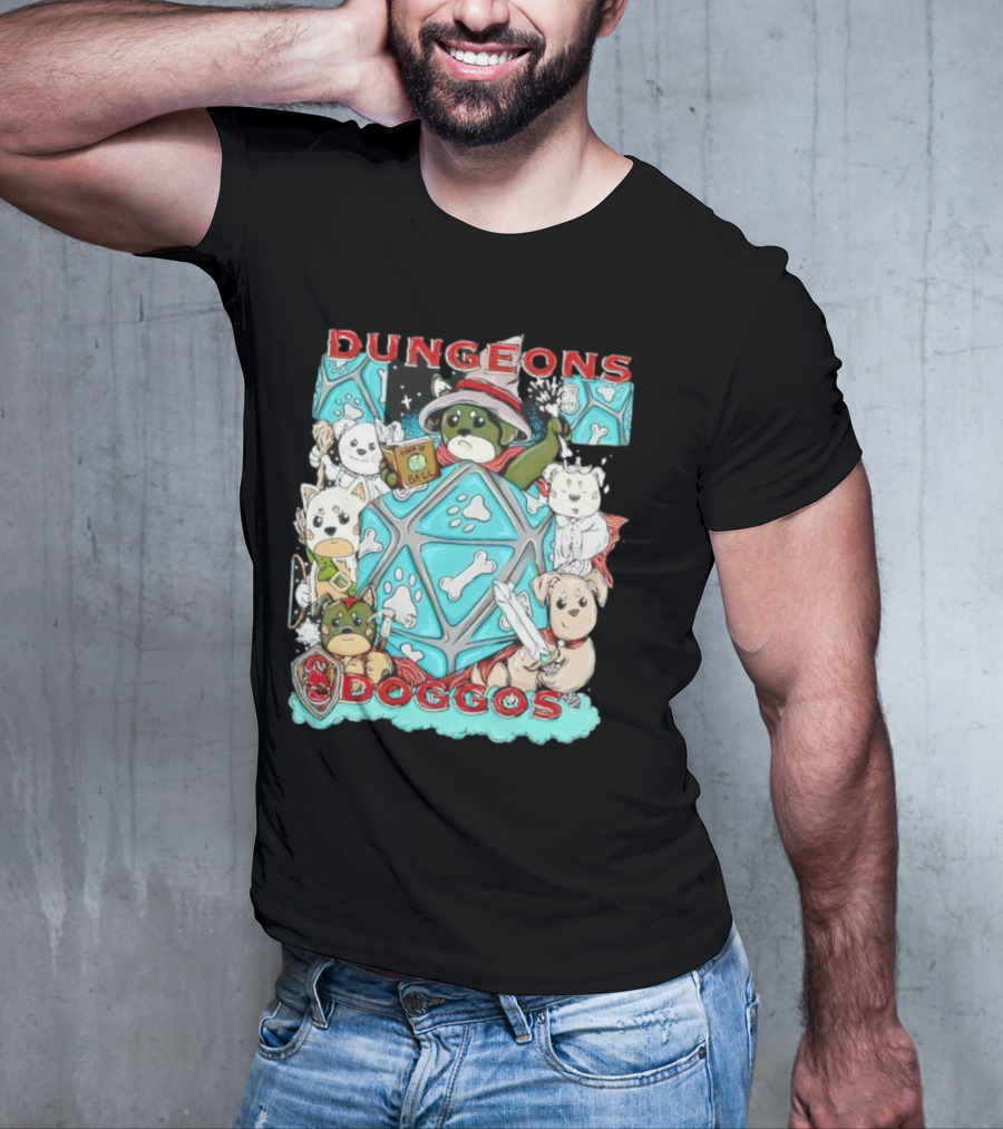 Dungeons Doggos Adventures With Magic Dice And Wizards T-Shirt