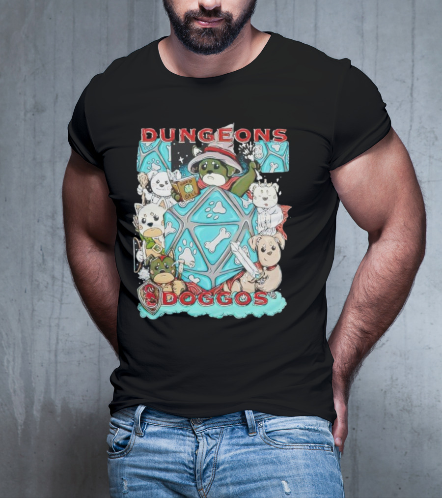 Dungeons Doggos Adventures With Magic Dice And Wizards T-Shirt