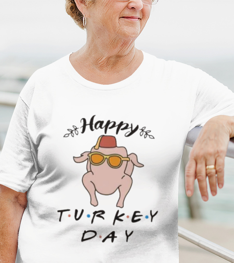 Happy Turkey Day Friends Sunglasses Dance T-Shirt