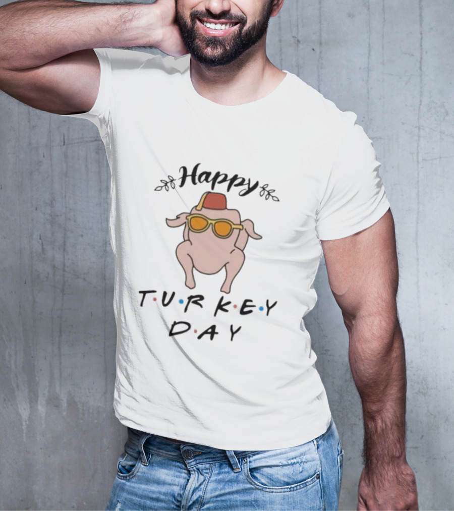 Happy Turkey Day Friends Sunglasses Dance T-Shirt