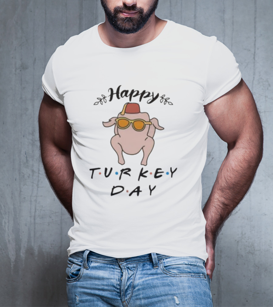 Happy Turkey Day Friends Sunglasses Dance T-Shirt