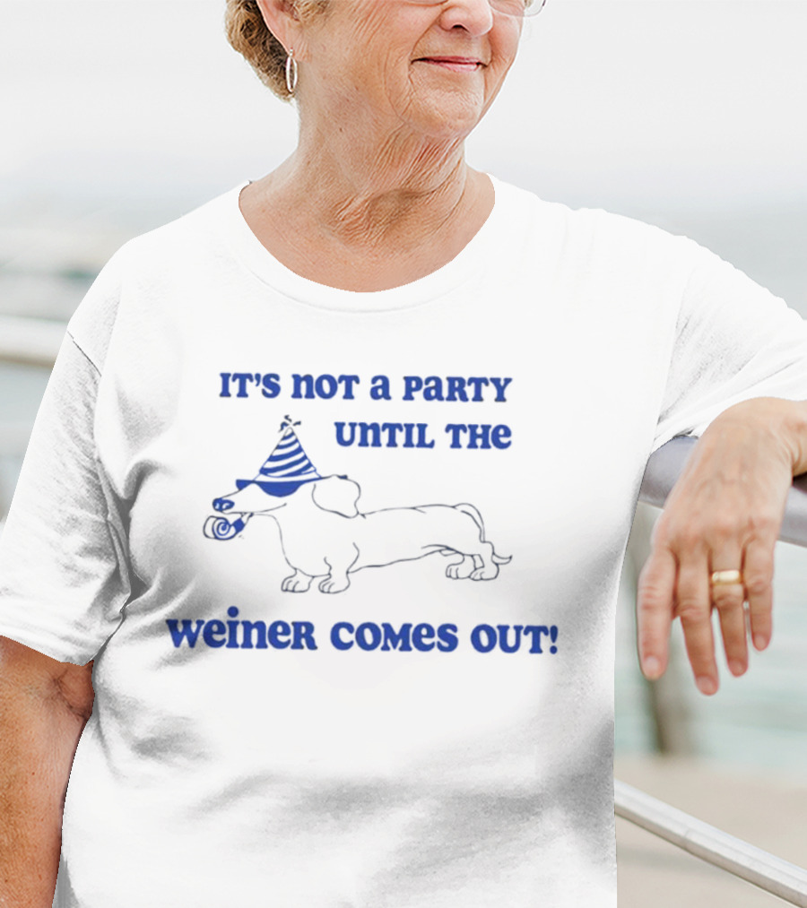 It's Not A Party Until The Weiner Comes Out Party Hat Drawing T-Shirt
