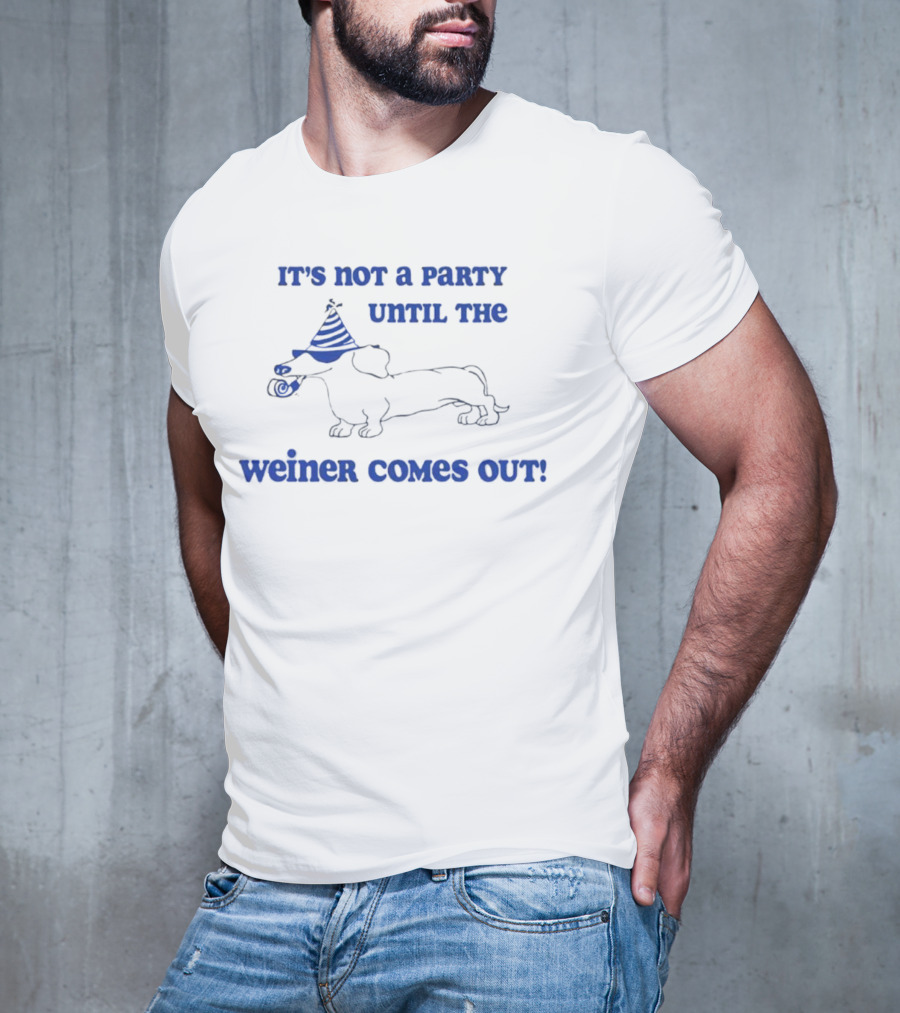 It's Not A Party Until The Weiner Comes Out Party Hat Drawing T-Shirt