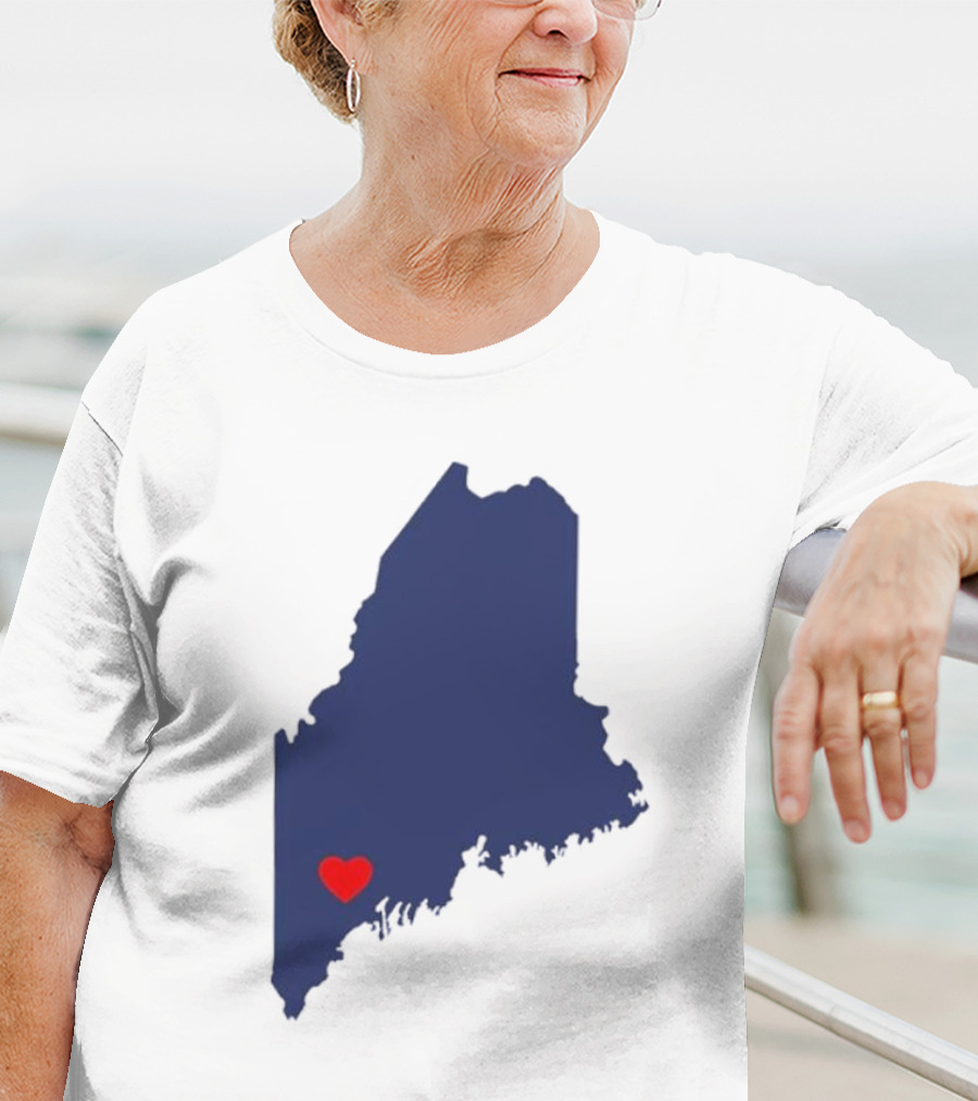 Lewiston Strong Heart Map Maine T-Shirt