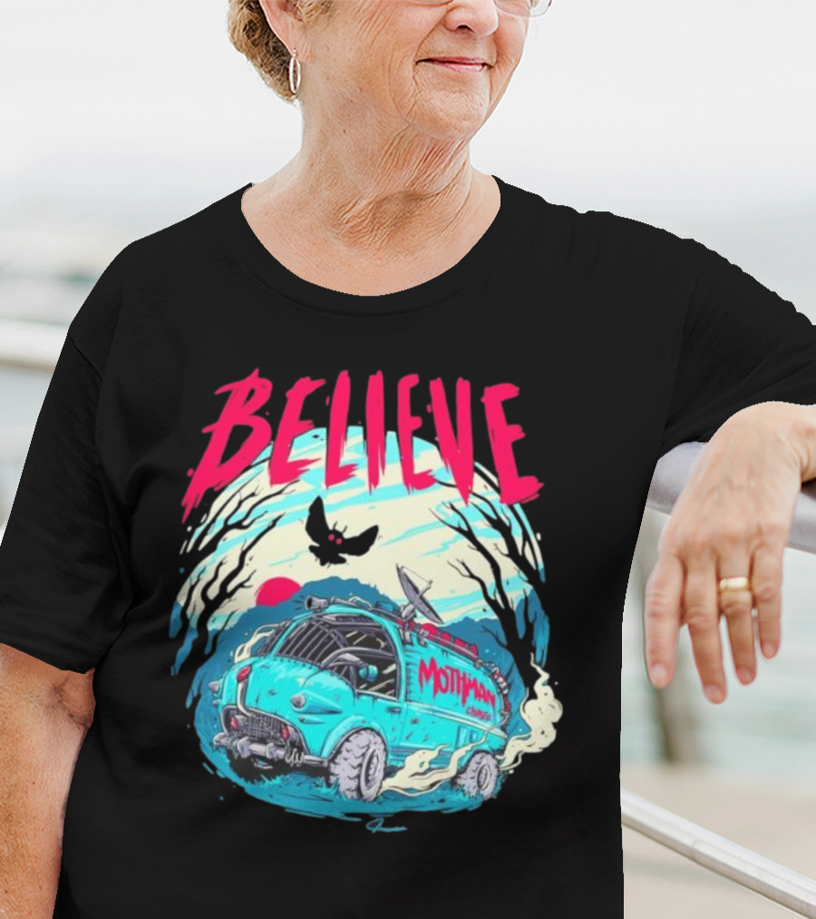 Believe Mothman Shadow Van Adventure T-Shirt