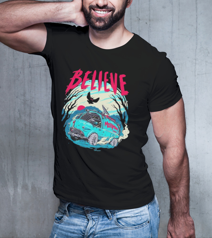 Believe Mothman Shadow Van Adventure T-Shirt