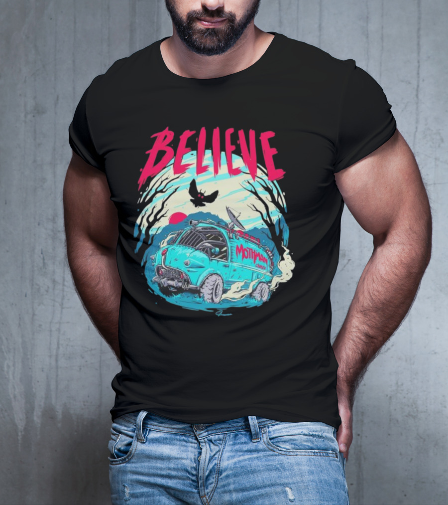 Believe Mothman Shadow Van Adventure T-Shirt