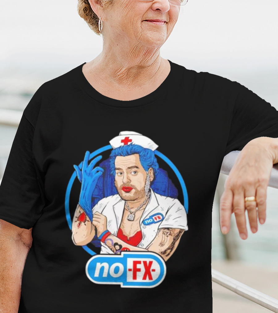 NOFX Nurse Punk Mike Tattoo Cartoon T-Shirt