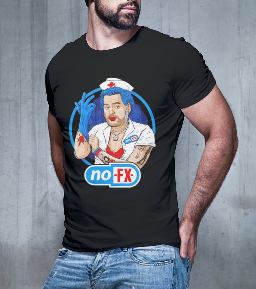 NOFX Nurse Punk Mike Tattoo Cartoon T-Shirt