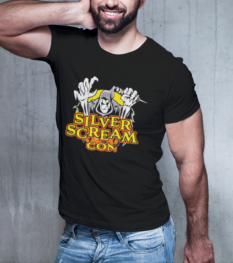 Silver Scream Con Grim Reaper With Needle And Hands T-Shirt