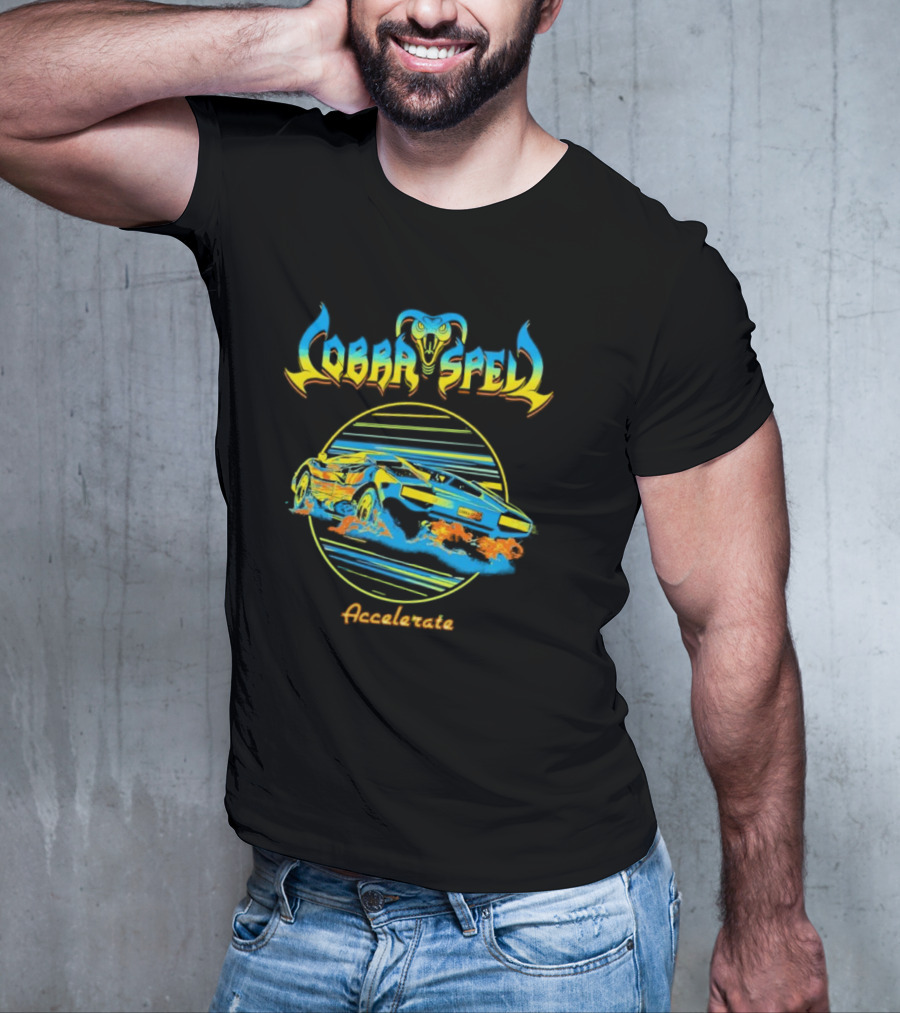 Cobra Spell Accelerate Neon Cobra And Racing Car T-Shirt
