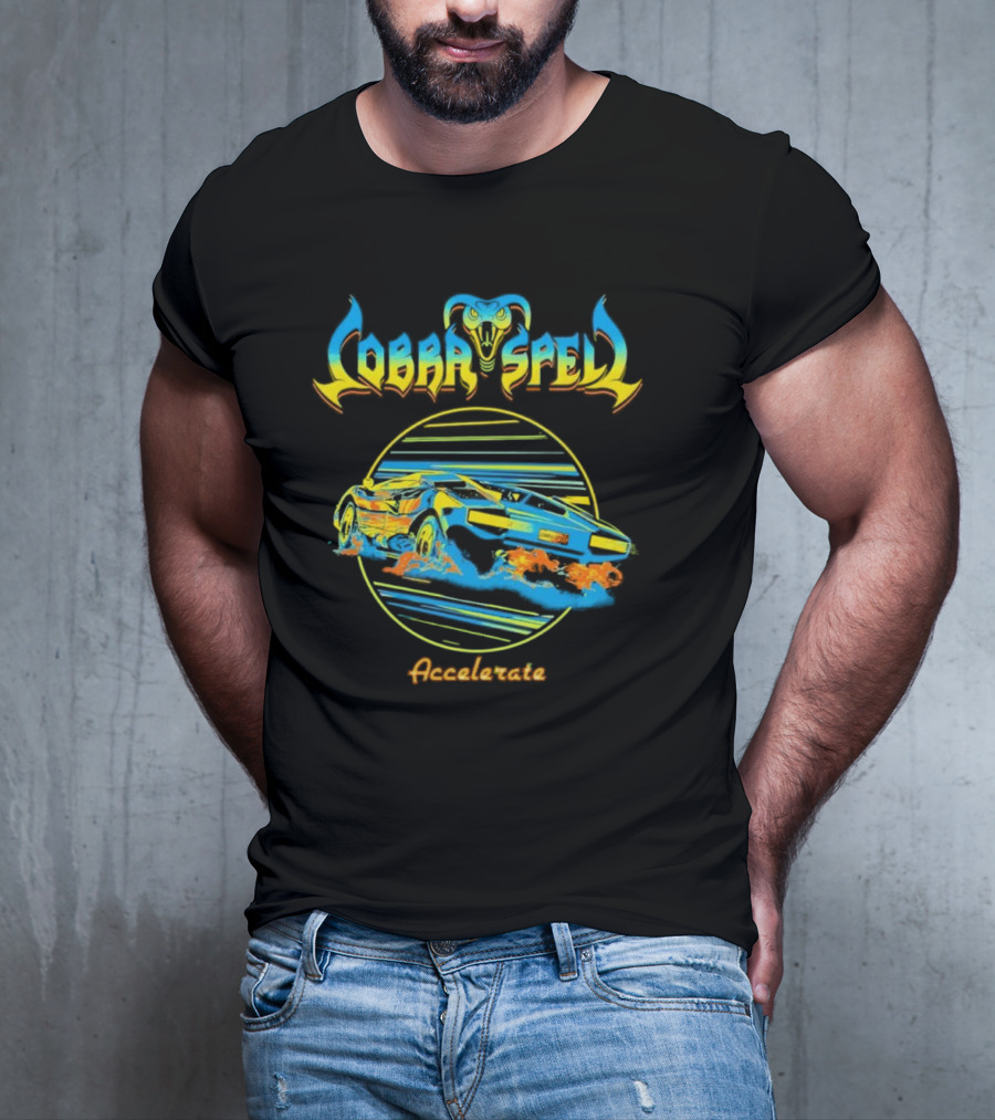 Cobra Spell Accelerate Neon Cobra And Racing Car T-Shirt
