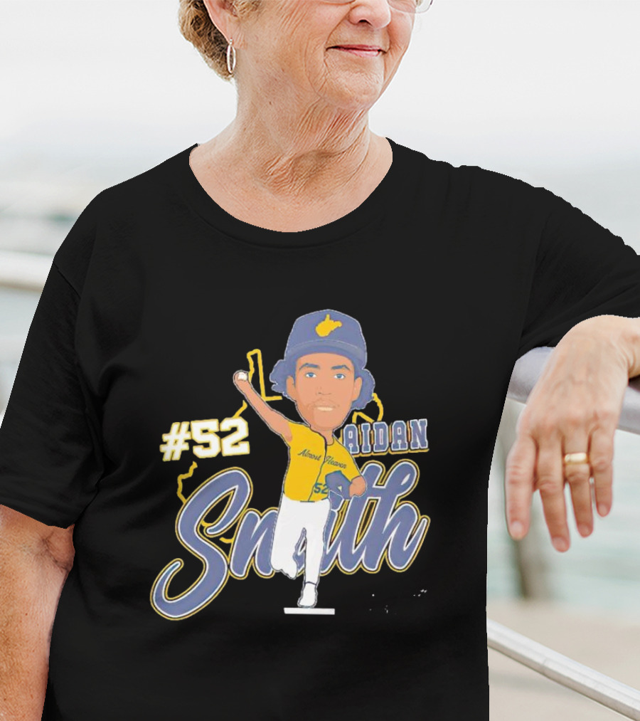 52 Aidan Smith Mountaineers Caricature Signature T-Shirt