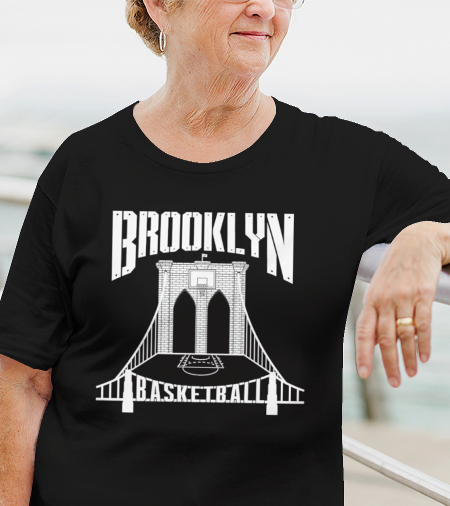 Brooklyn Bridge Basketball Court With Hoops T-Shirt