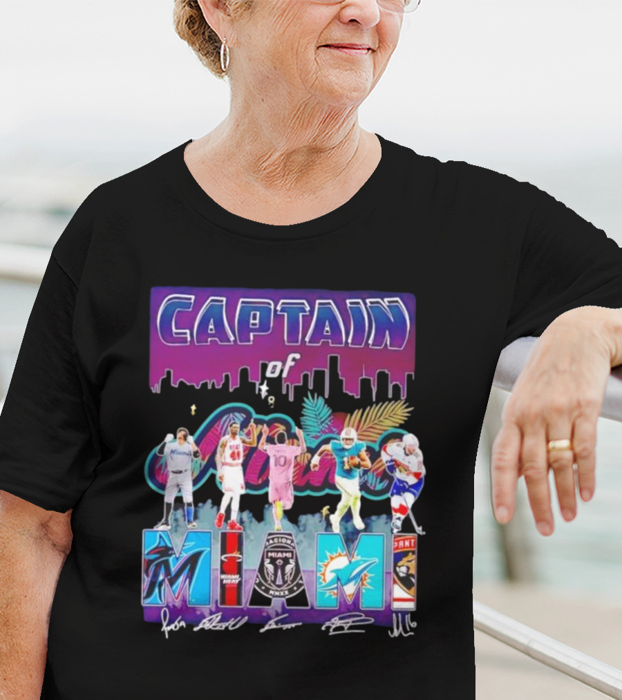 Captain Of Miami Marlins Heat Inter Dolphins Panthers T-Shirt