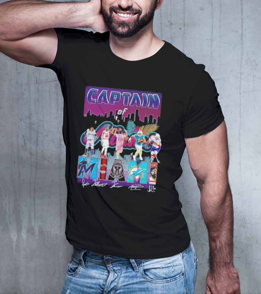 Captain Of Miami Marlins Heat Inter Dolphins Panthers T-Shirt