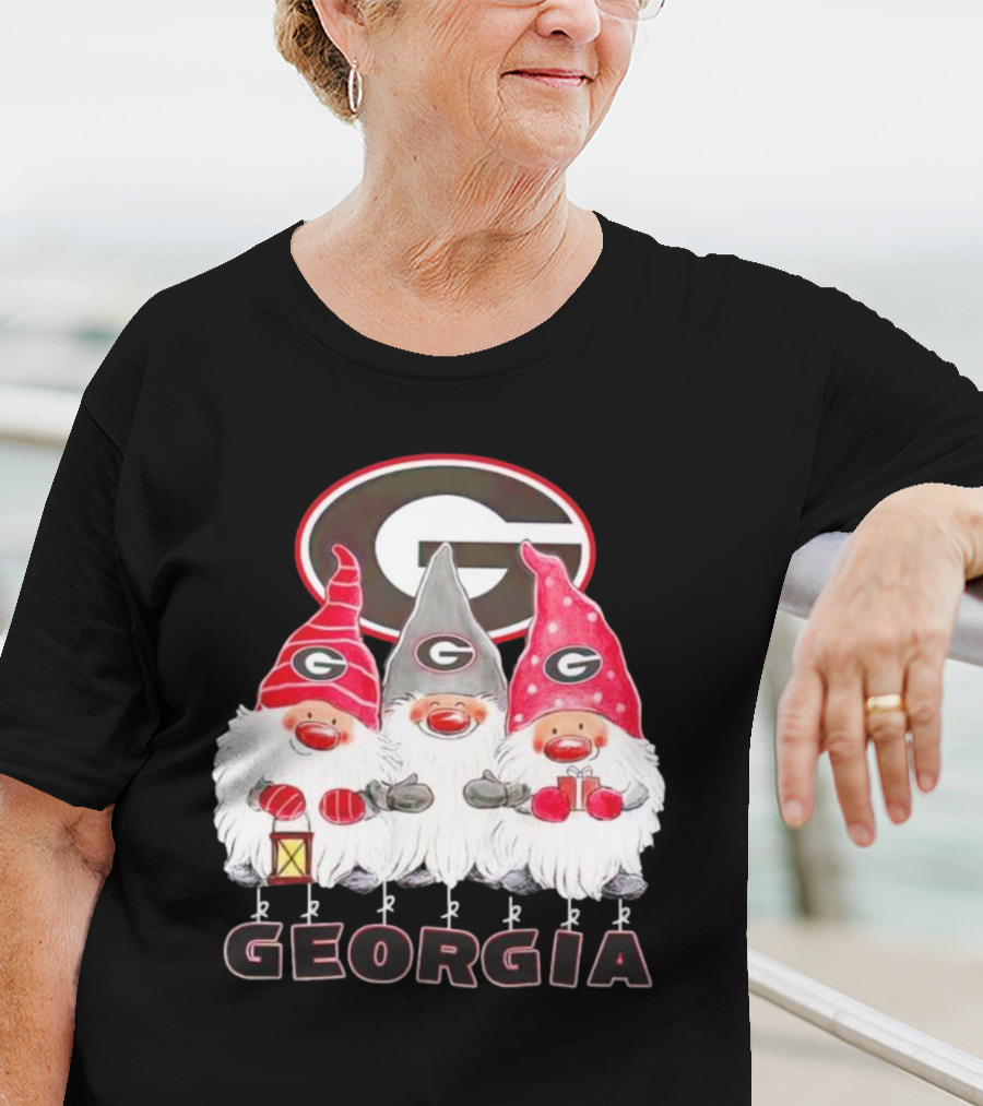 Georgia Bulldogs Christmas Gnome Trio T-Shirt