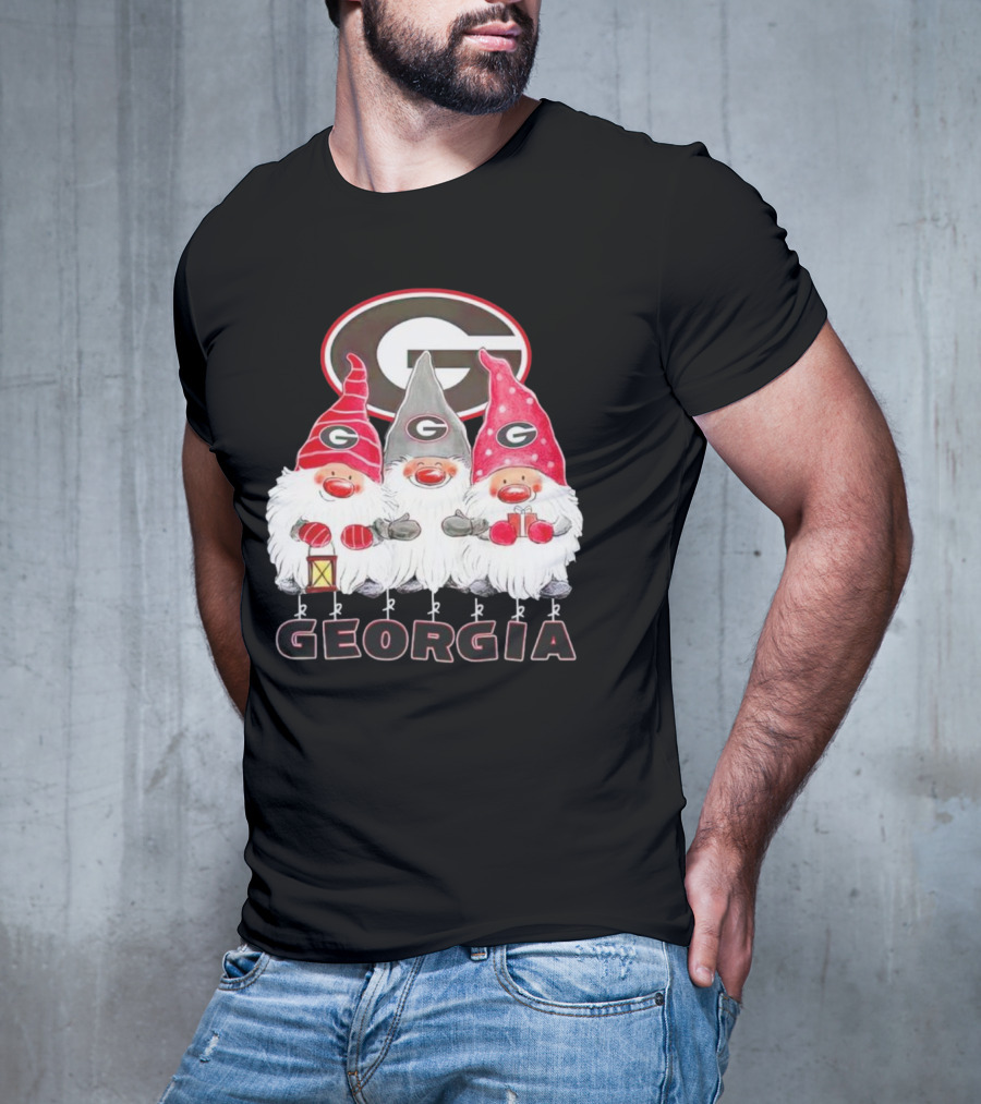 Georgia Bulldogs Christmas Gnome Trio T-Shirt