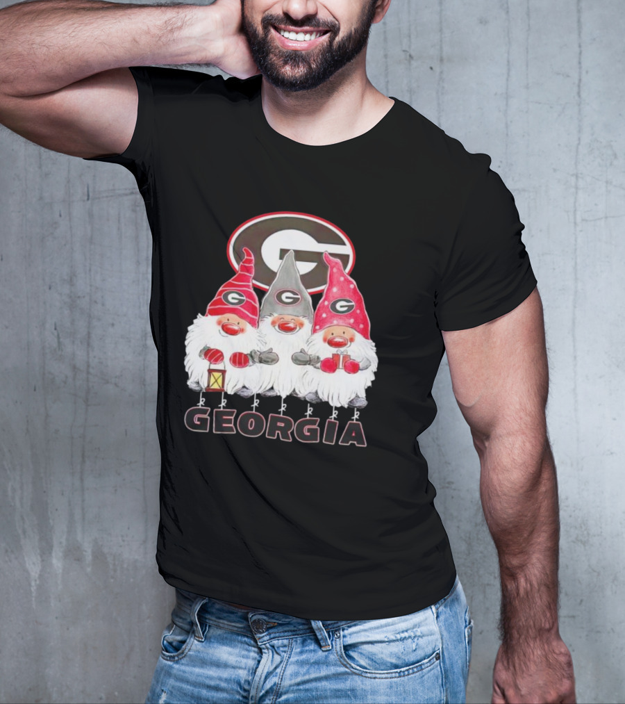Georgia Bulldogs Christmas Gnome Trio T-Shirt