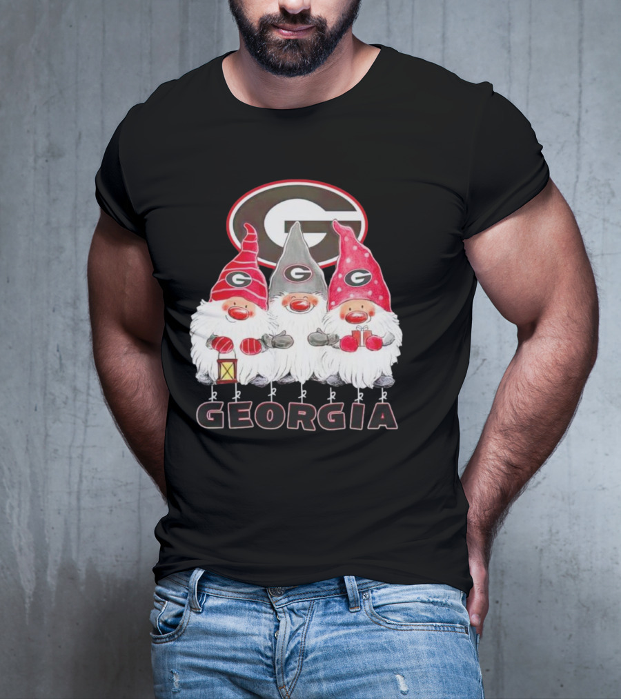 Georgia Bulldogs Christmas Gnome Trio T-Shirt