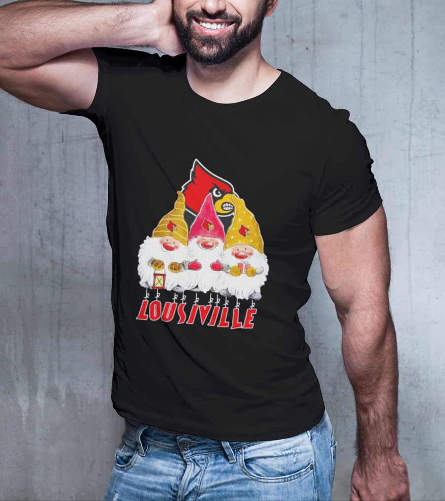 Louisville Cardinals Christmas Gnomies T-Shirt