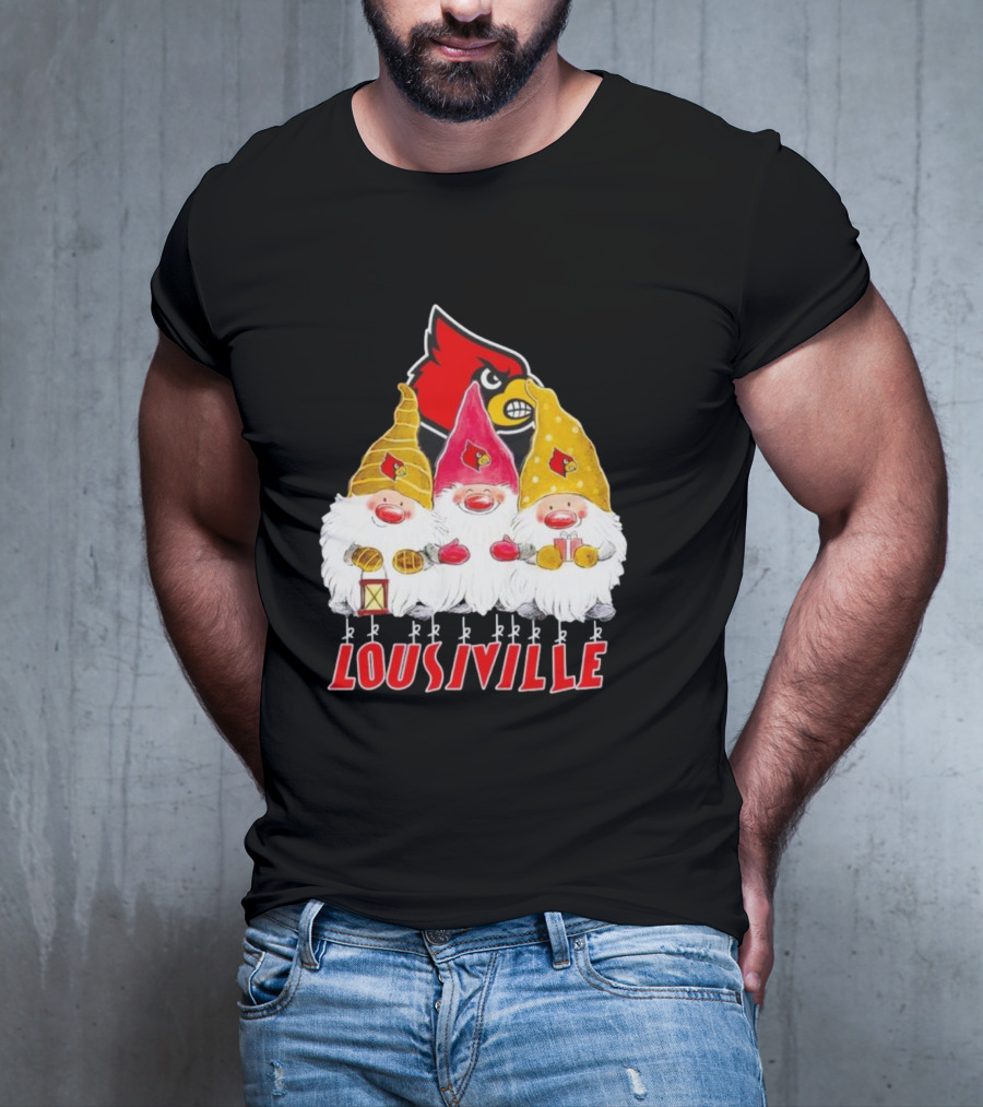 Louisville Cardinals Christmas Gnomies T-Shirt
