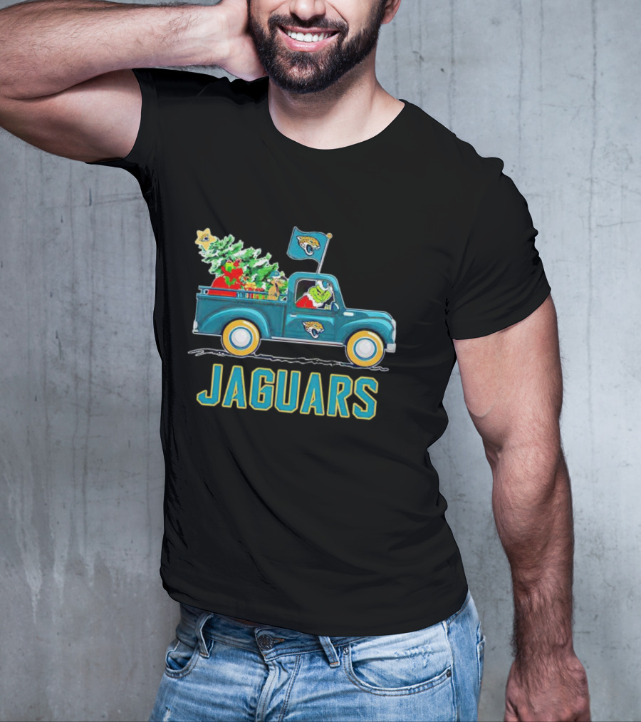 Grinch Christmas Truck Jacksonville Jaguars Holiday T-Shirt