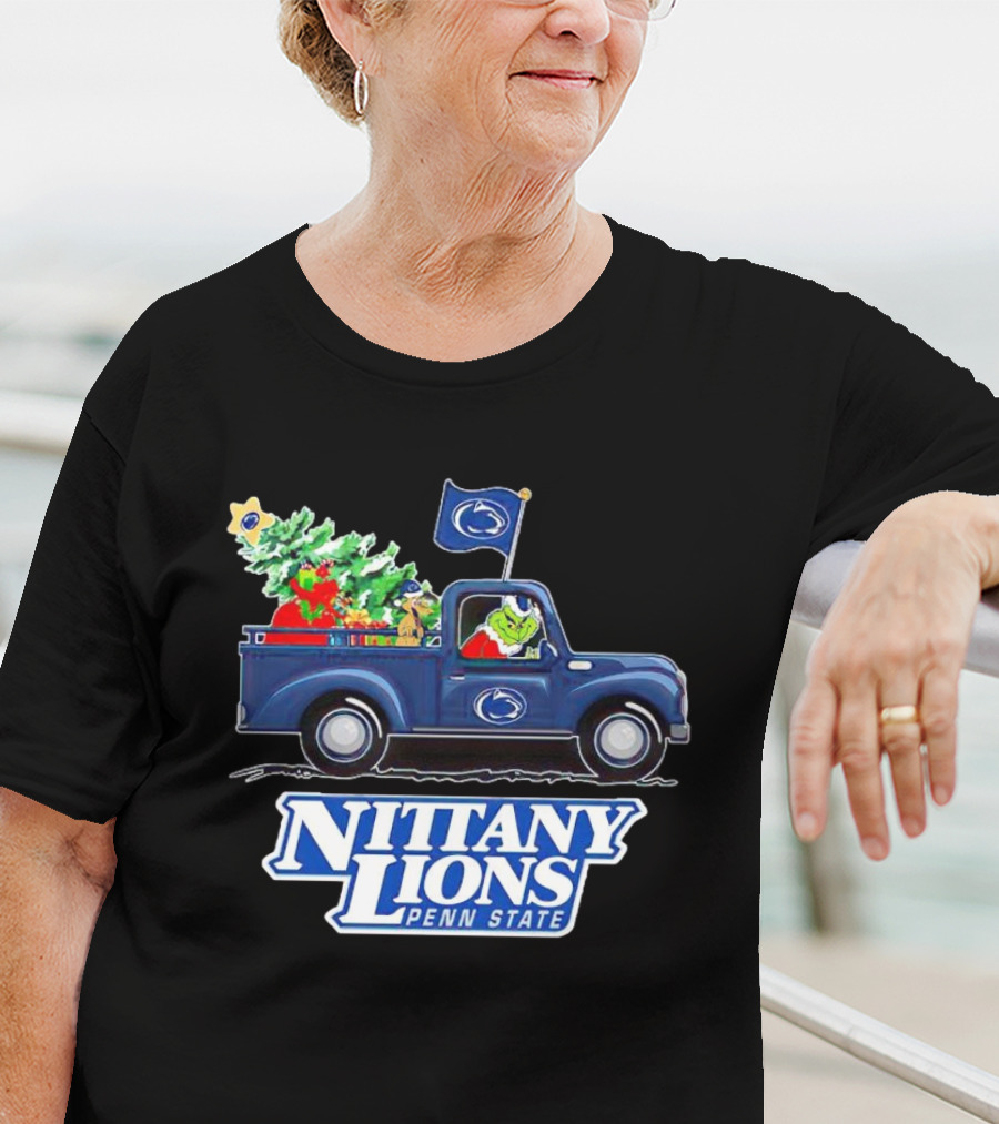 Grinch Driving Christmas Truck Nittany Lions Penn State T-Shirt