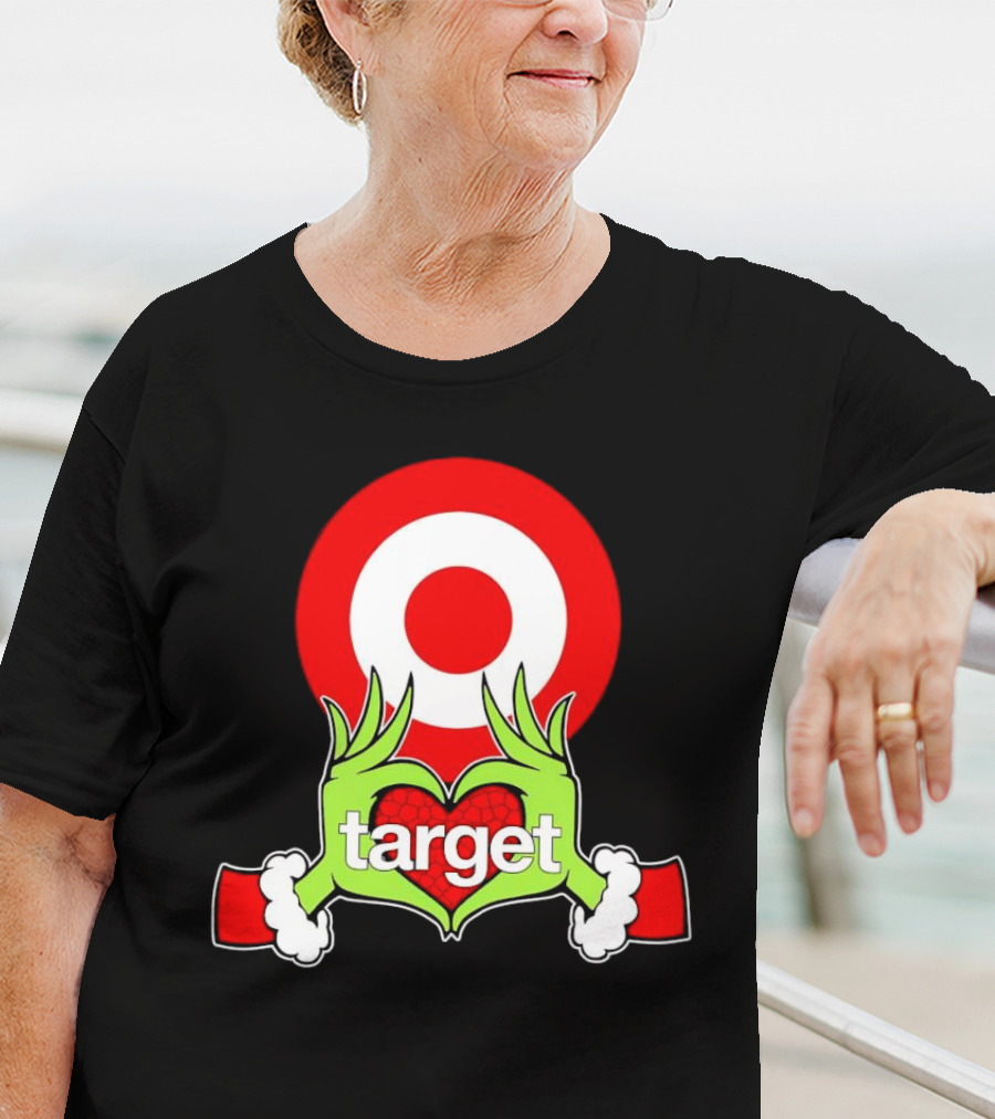 Grinch Hands Holding Heart In Front Of Target Christmas T-Shirt