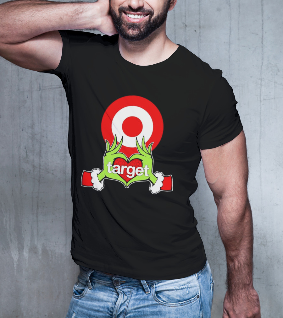Grinch Hands Holding Heart In Front Of Target Christmas T-Shirt