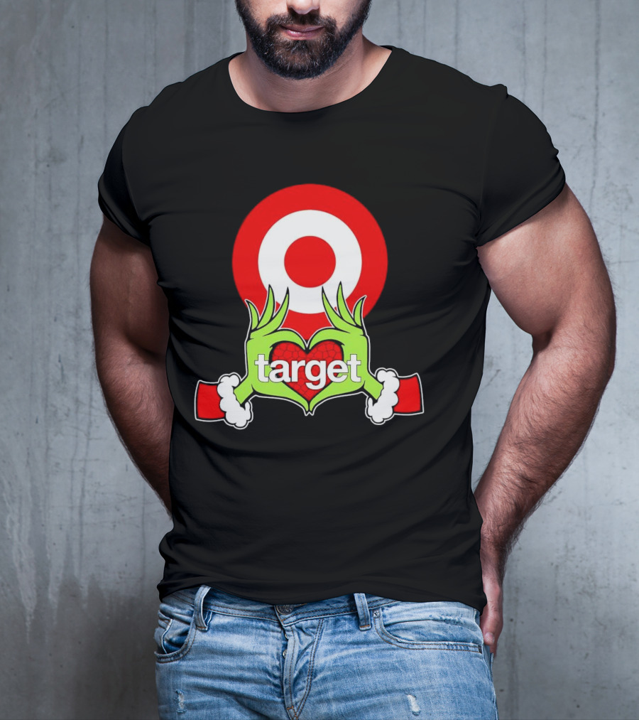 Grinch Hands Holding Heart In Front Of Target Christmas T-Shirt