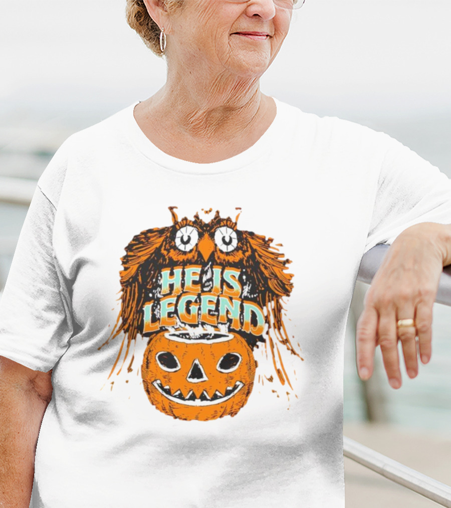 HE IS LEGEND Pumpkin Owl Halloween T-Shirt
