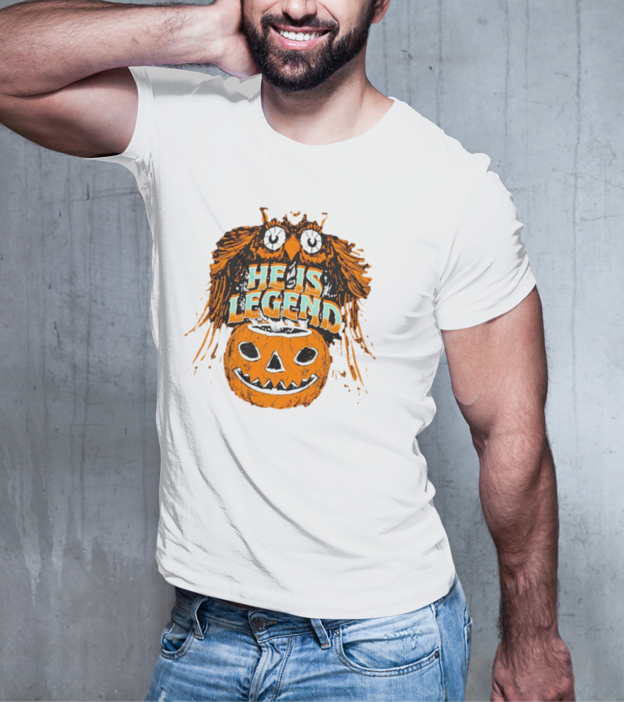 HE IS LEGEND Pumpkin Owl Halloween T-Shirt