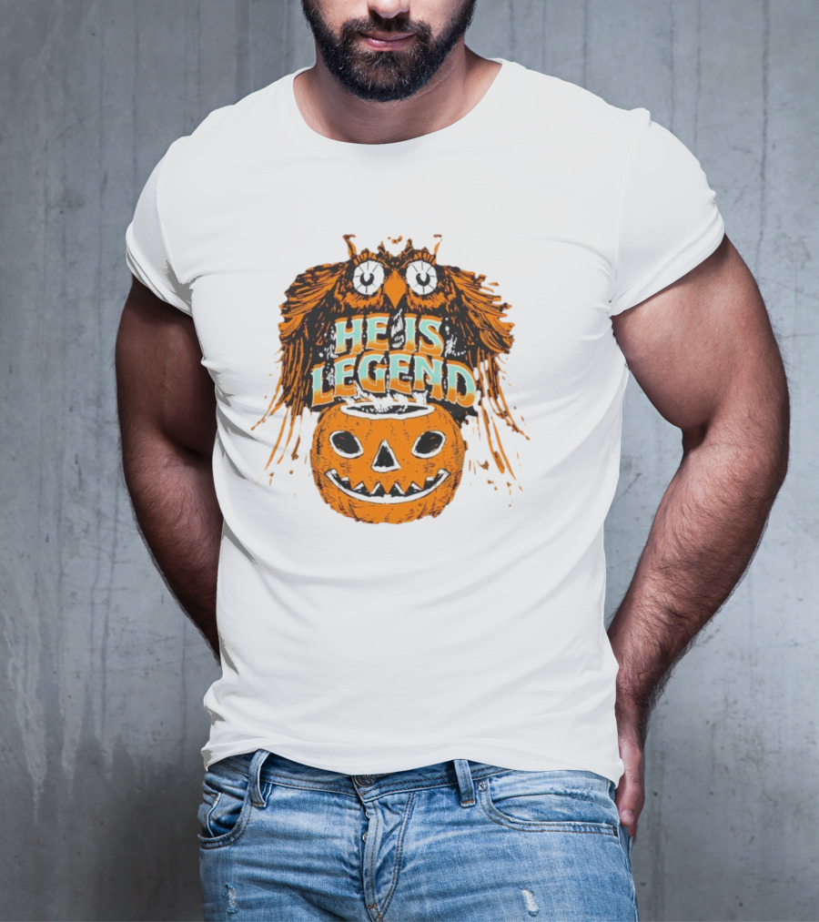 HE IS LEGEND Pumpkin Owl Halloween T-Shirt
