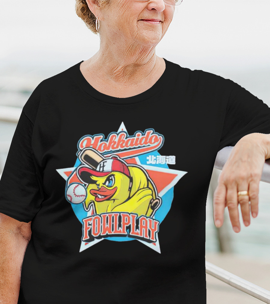 Hokkaido Fowlplay Baseball Duck With Star And Bat T-Shirt