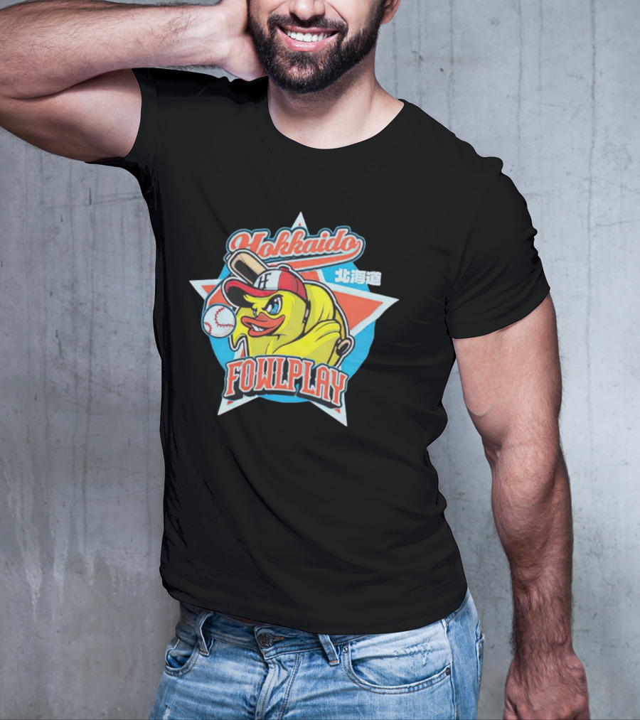 Hokkaido Fowlplay Baseball Duck With Star And Bat T-Shirt