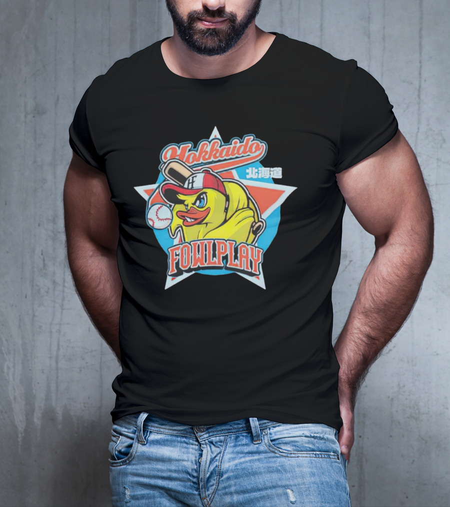 Hokkaido Fowlplay Baseball Duck With Star And Bat T-Shirt