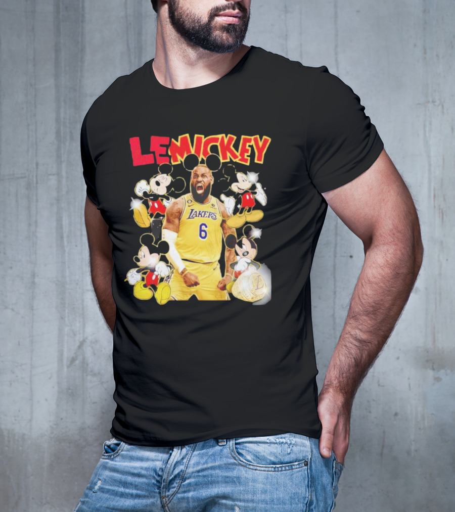 LeMickey LeBron James Lakers With Mickey Characters T-Shirt