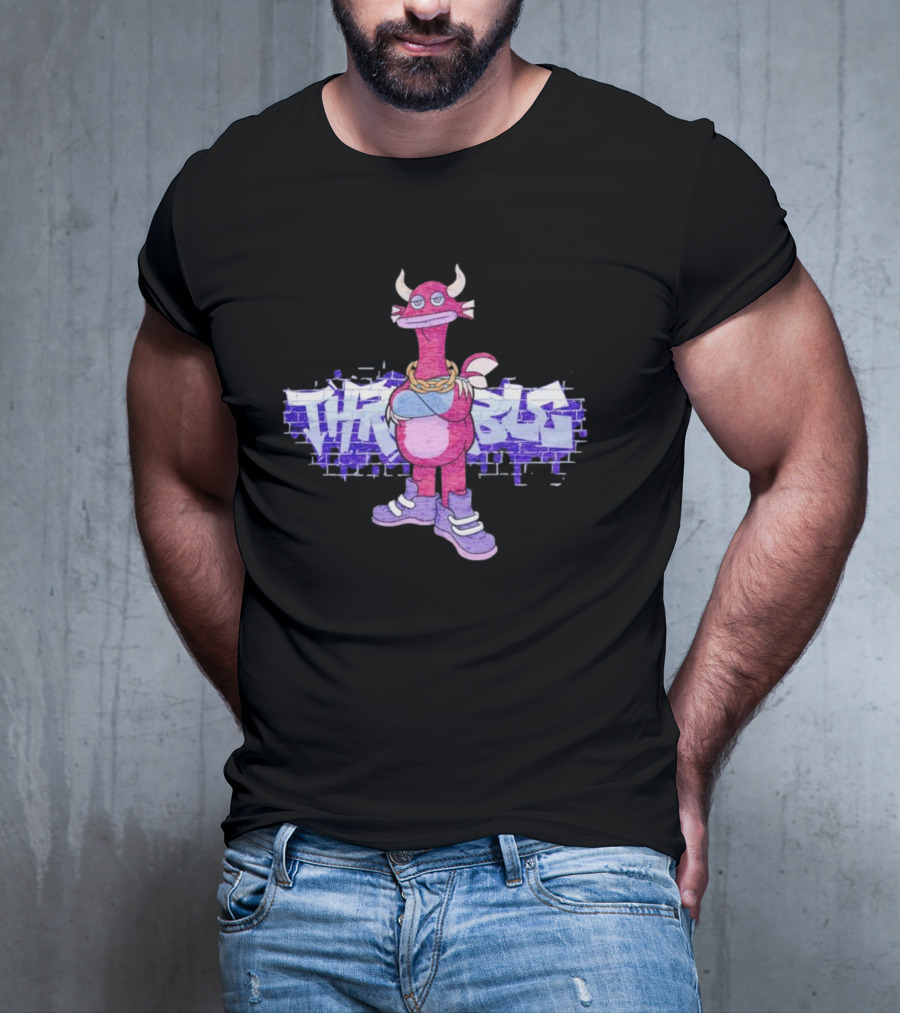Men’s My Singing Monsters Thrumble Graffiti Style Character With Chain And Sneakers T-Shirt