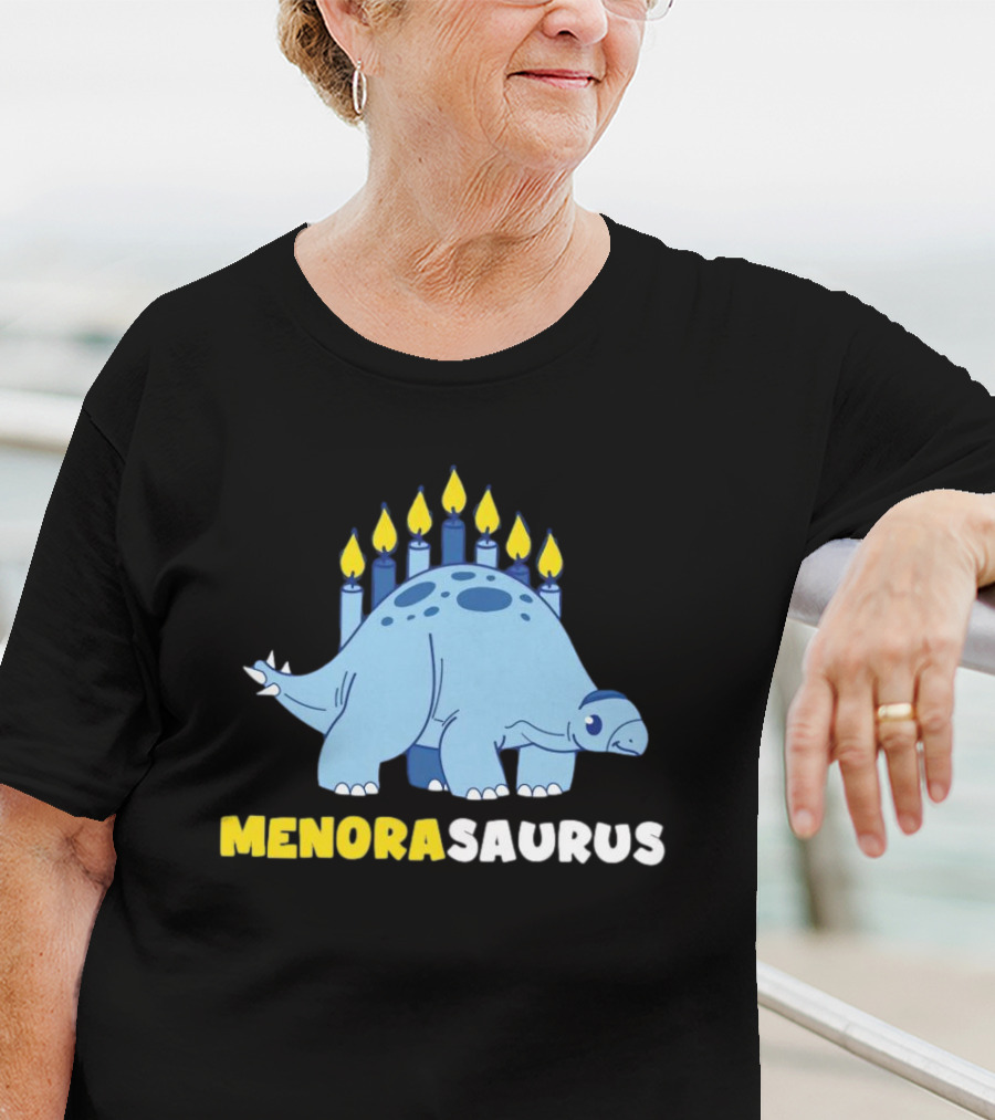 MENORASAURUS Hanukkah Dinosaur Candles T-Shirt