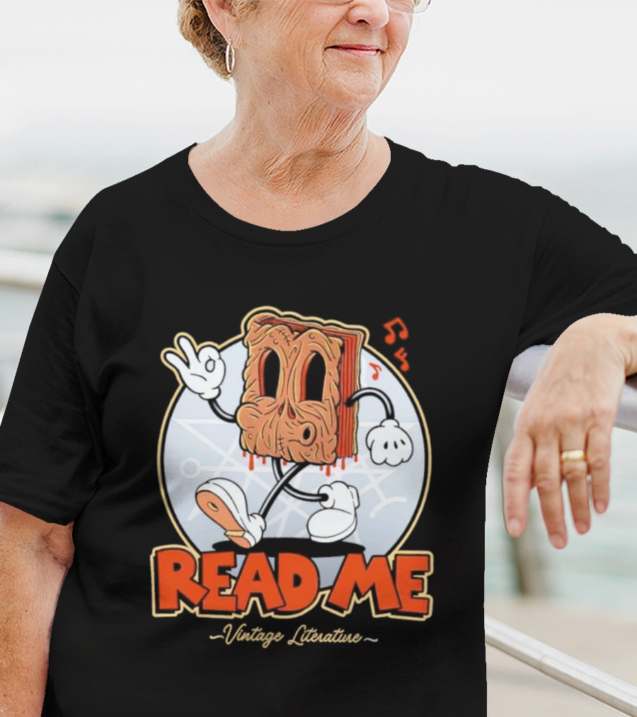 Read Me Vintage Literature Cartoon Music Peace T-Shirt