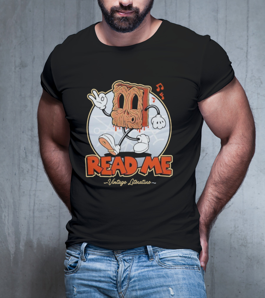 Read Me Vintage Literature Cartoon Music Peace T-Shirt