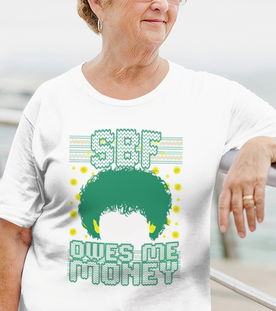 SBF Owes Me Money Christmas Sweater Style Green Hair Pixels T-Shirt