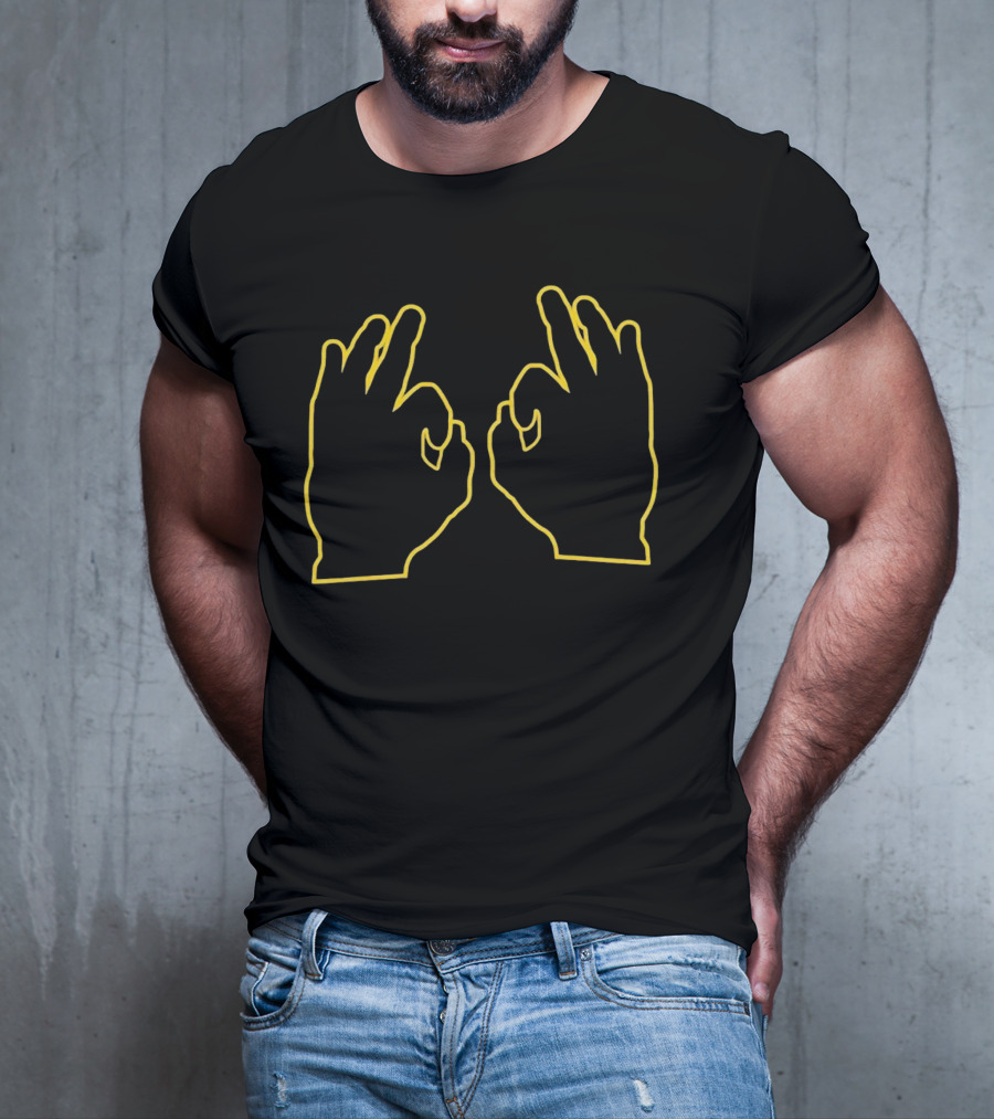 Southern Miss Three Yellow Outline Hand Gesture T-Shirt