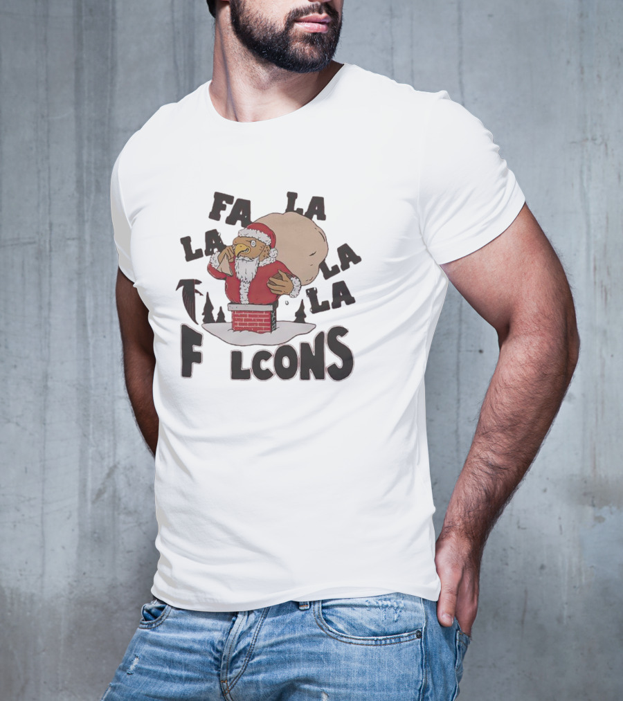 Atlanta Falcons Mascot Santa Fa La La Lcons T-Shirt