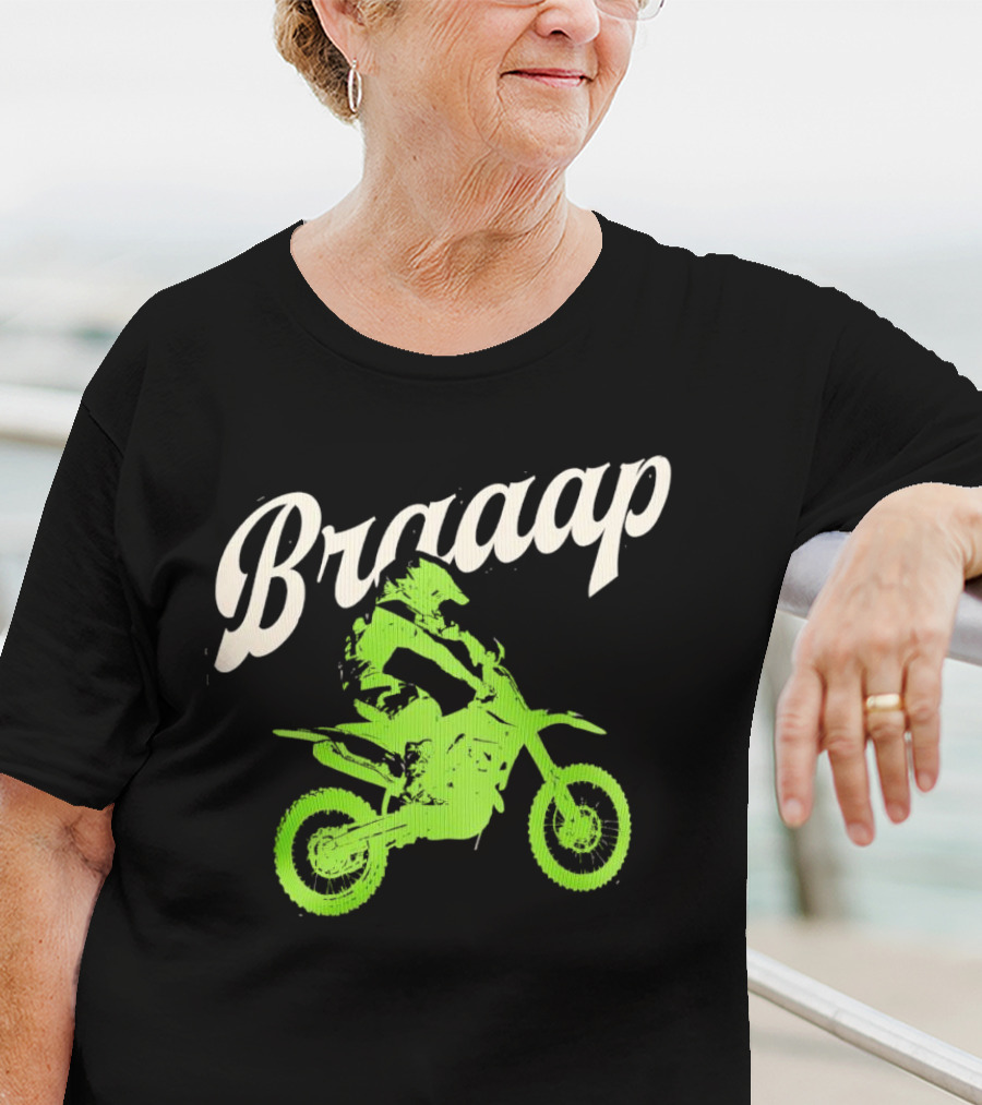 Braaap Moto Dirt Bike Racer In Action T-Shirt