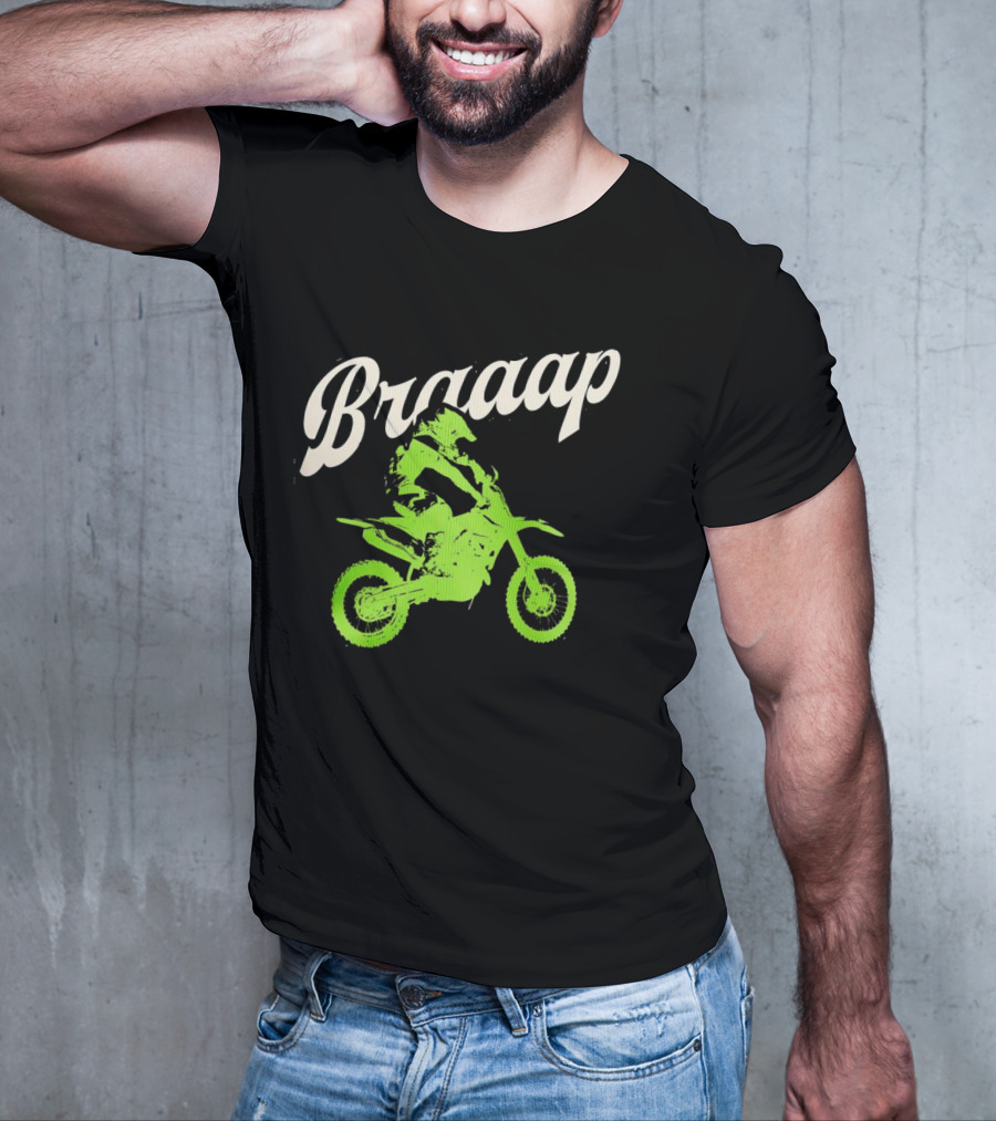 Braaap Moto Dirt Bike Racer In Action T-Shirt